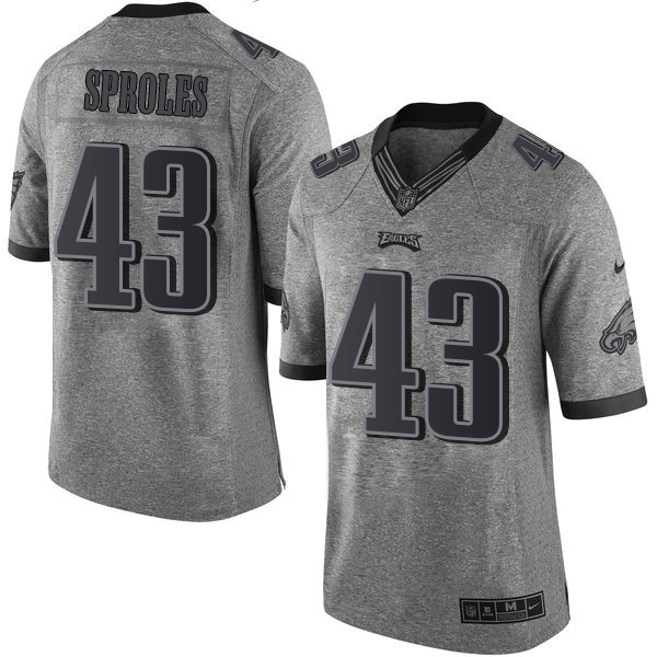 Men's Elite Darren Sproles Nike Jersey Gray - #43 Gridiron NFL Philadelphia Eagles